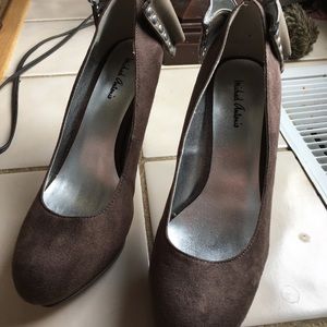 Brown platform heels